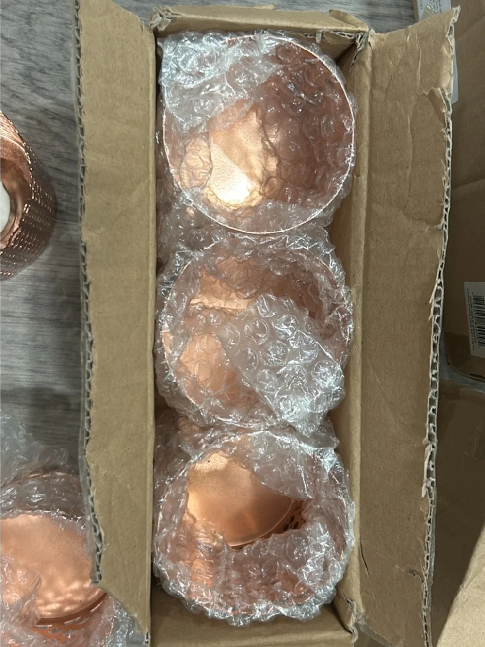 Decorative Copper Metal Votive Holder - Elegant Scalloped Design